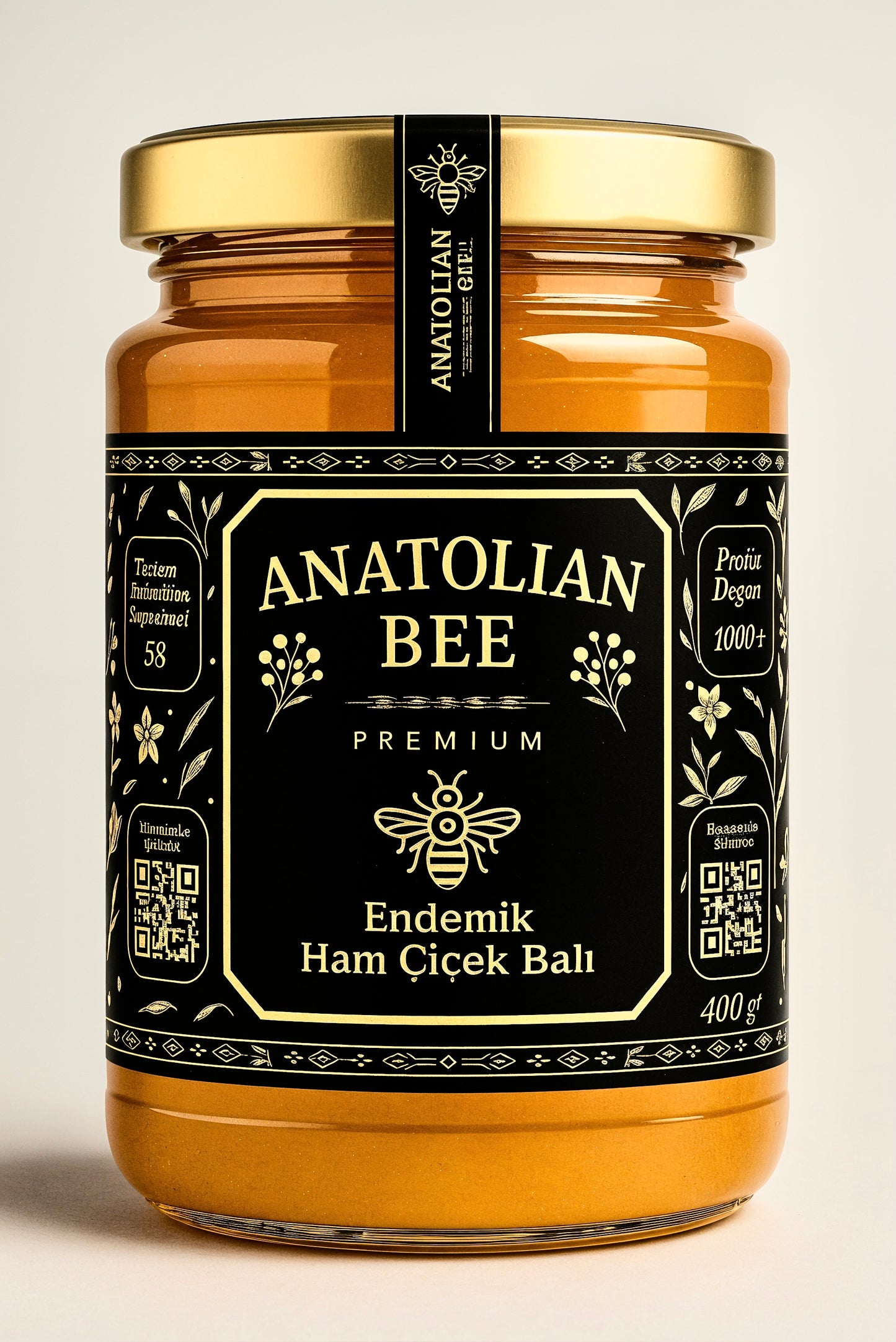 Anatolian Bee – Yüksekova’dan 1000+ Prolin Değerine Sahip Ham Endemik Çiçek Balı, 450 gram Cam Kavanozda Doğal ve Katkısız